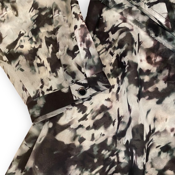 Mint Velvet Asymmetrical Grey Marble Long Sleeve Tunic Blouse UK 12 / US 8 - Picture 9 of 15